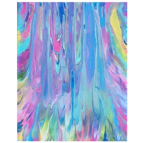 Hand Crafted Abstract Design 11x14 Inches Canvas Painting - Picture 2 of 4